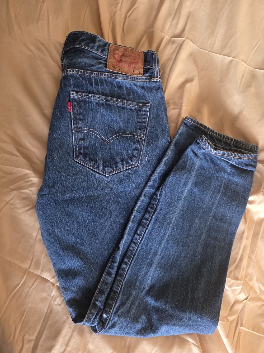 Levi’s 501 CT Jeans – 34x31 – Faded / Worn-In - Button Fly Slim Straight
